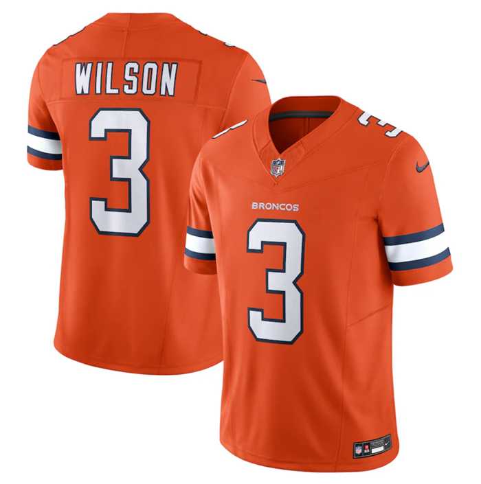 Men & Women & Youth Denver Broncos #3 Russell Wilson Orange 2023 F.U.S.E. Vapor Untouchable Stitched Jersey